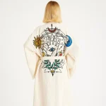 Handmade Turkish Cotton Muslin Kimono: Evil Eye Boho