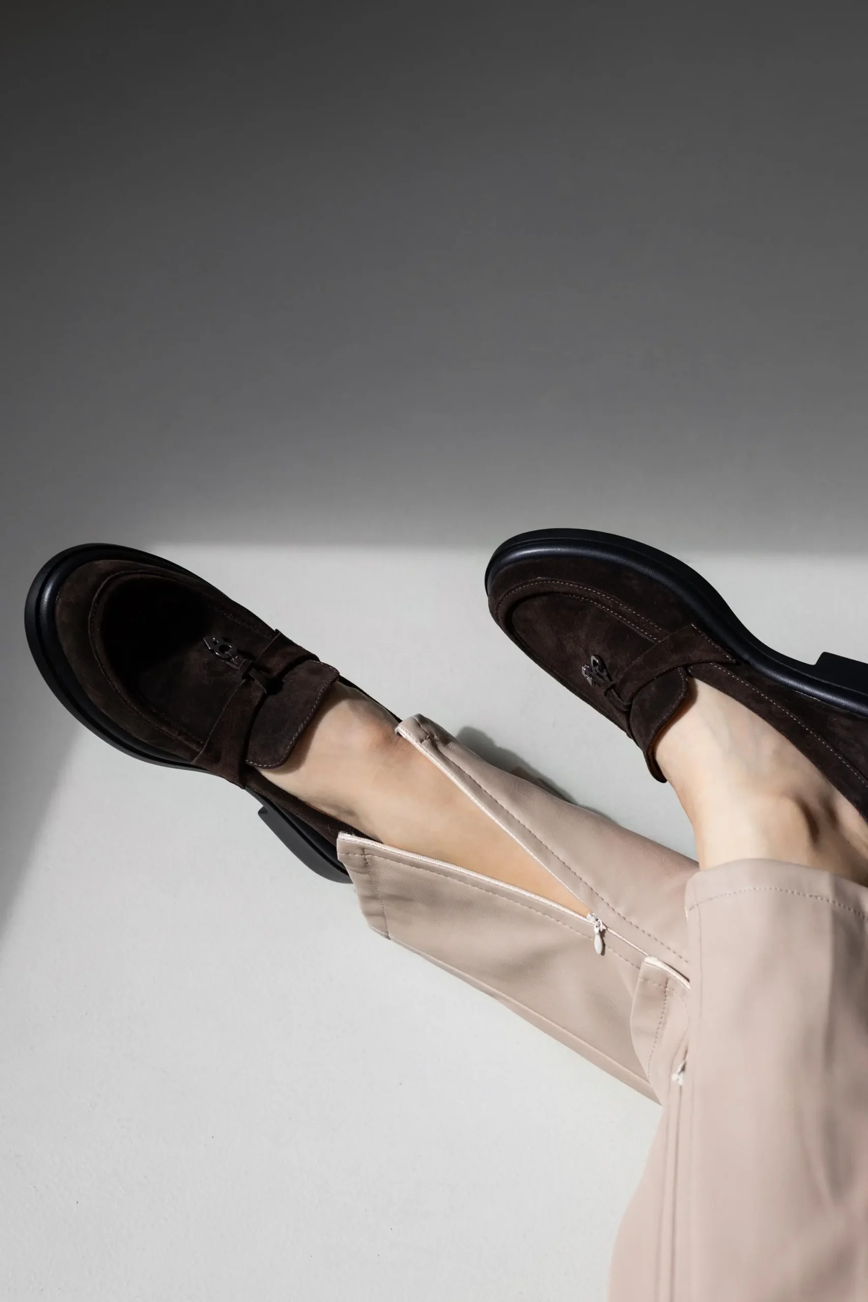 Chocolate Brown Women Suede Loafers